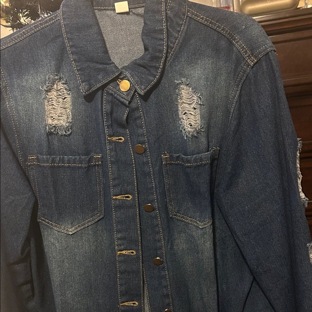 Distressed Denim Jacket